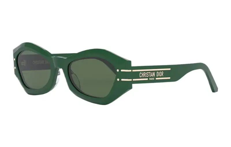 DIOR Plastic Irregular Shape Sunglasses Women's Green