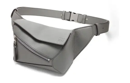 LOEWE Puzzle Classic Cow Leather Fanny Pack Mini Men's Asphalt Gray
