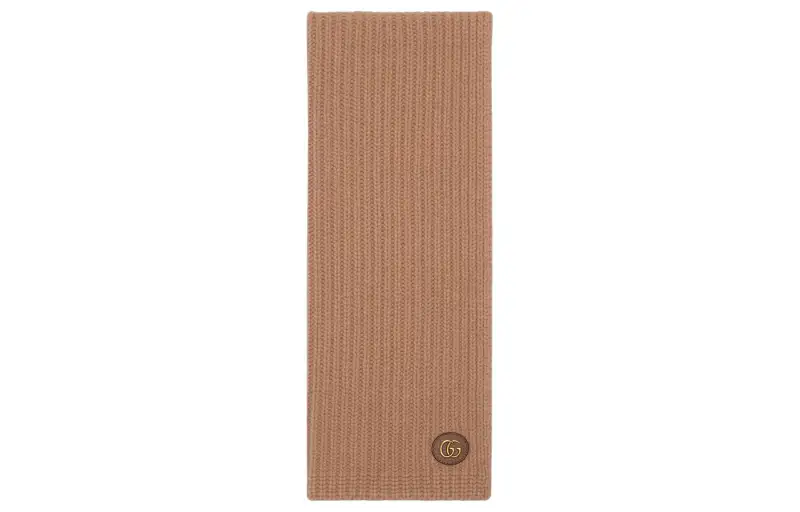 Gucci Wool cashmere scarf with Double G