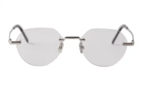 DIOR Metal Irregular Shape Eyeglass Frames Men's Silver