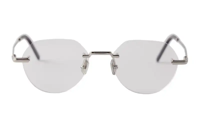 DIOR Metal Irregular Shape Eyeglass Frames Men's Silver