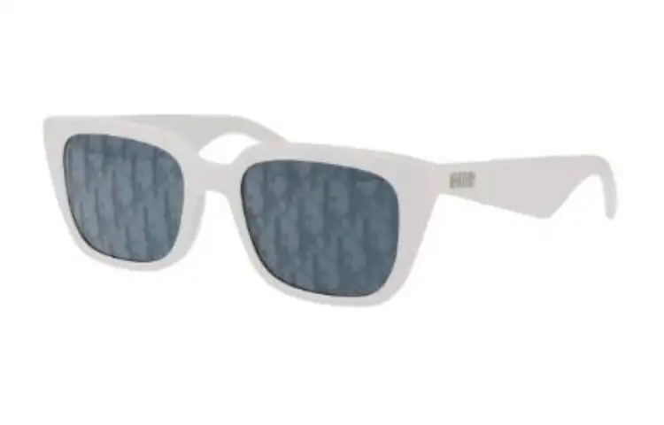 DIOR Square Sunglasses Men's White