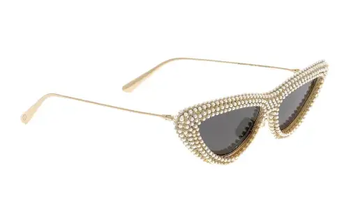 DIOR Irregular Shape Sunglasses Women's Gold