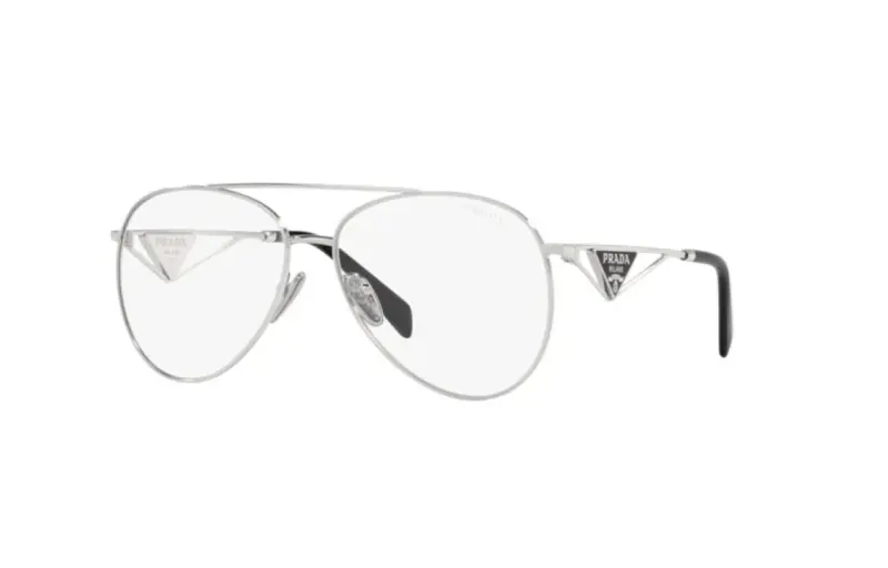 PRADA Aviator Prescription Glasses Women's Silver