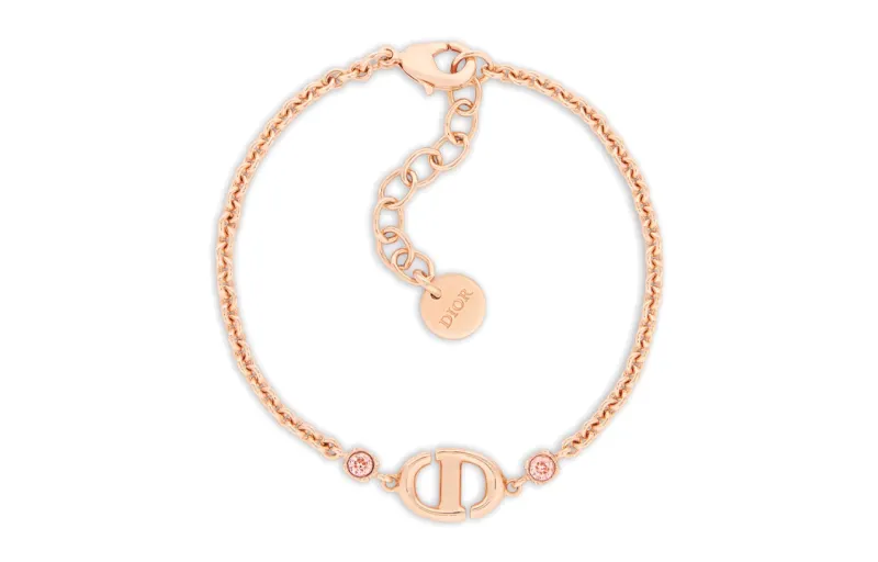 DIOR Metal, Faux Crystal Bracelets Women's Rose Gold