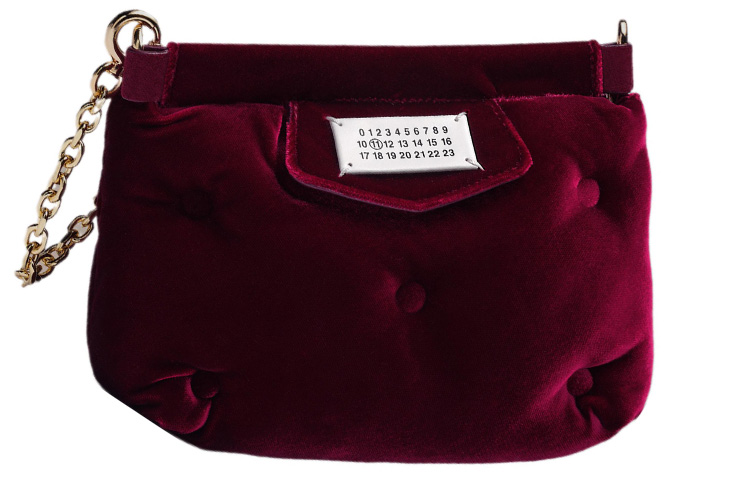 Maison Margiela Velvet Crossbody Bag, Shoulder Bag Women's Burgundy