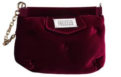 Maison Margiela Velvet Crossbody Bag, Shoulder Bag Women's Burgundy