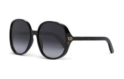 DIOR Acetate Irregular Shape Sunglasses Women's Black