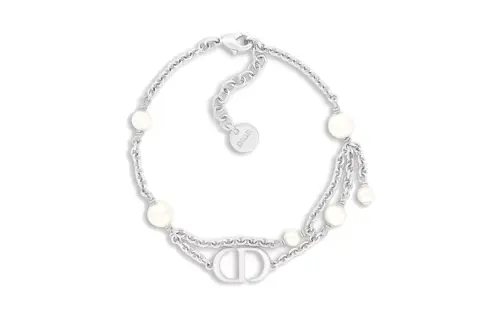 DIOR Resin, Pearl, Metal Bracelets Women's Silver
