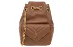 SAINT LAURENT Lambskin Crossbody Bag, Shoulder Bag Women's Brown
