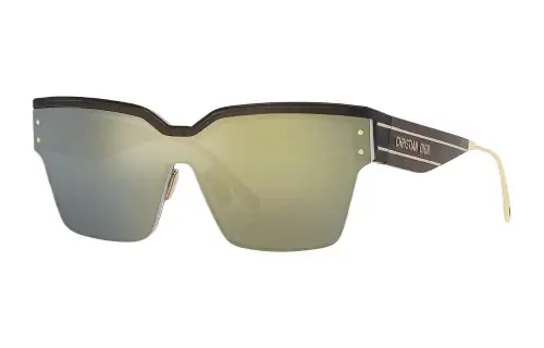 DIOR Acetate Metal Irregular Shape Sunglasses Unisex Brown
