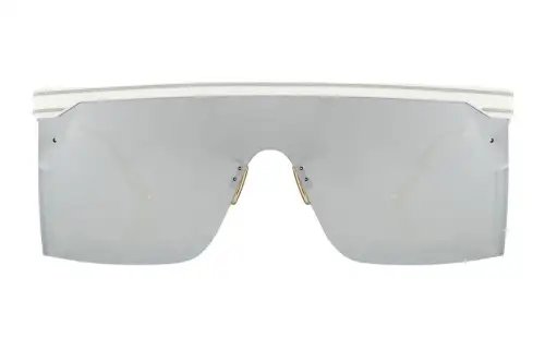DIOR Irregular Shape Sunglasses Unisex White