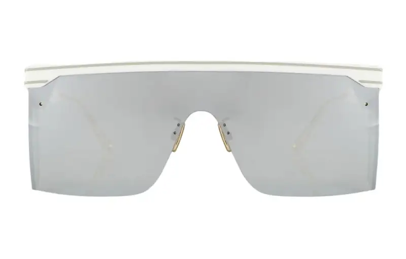 DIOR Irregular Shape Sunglasses Unisex White