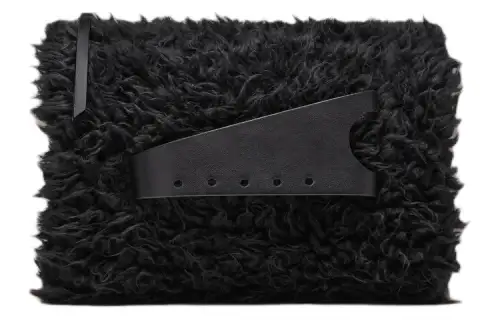 Maison Margiela Faux Fur Clutch Women's Black
