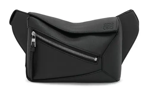 LOEWE Puzzle Cow Leather Fanny Pack Mini Men's Black