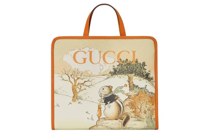 GUCCI Canvas Handbag Kids' Cream & Beige