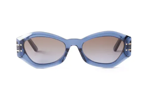 DIOR Acetate Irregular Shape Sunglasses Women's Blue