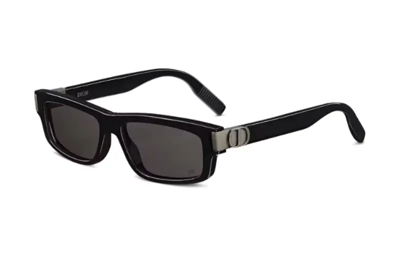 DIOR Acetate Irregular Shape Sunglasses Men's Black