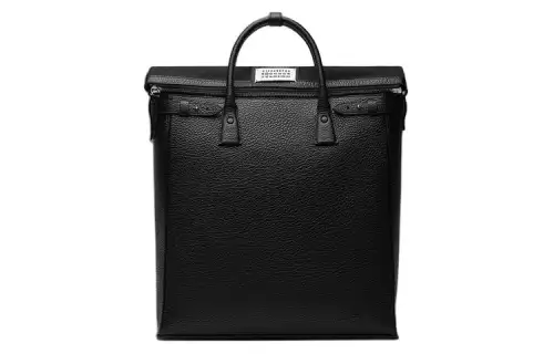 Maison Margiela 5AC Grain Calfskin Shoulder Bag, Crossbody Bag, Handbag Large Men's Black