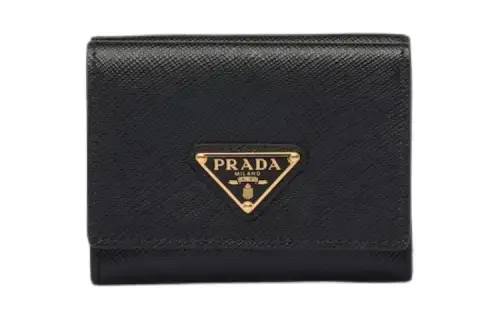 PRADA Saffiano Leather Wallet Small Women's Black
