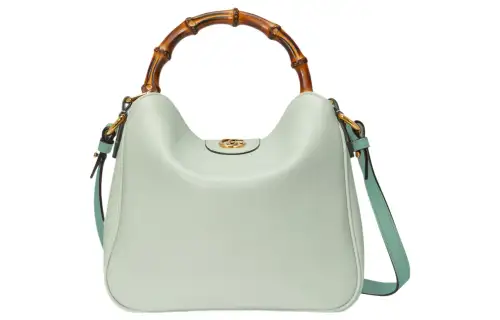 GUCCI Diana Leather Portable Crossbody Bag, Shoulder Bag Small Women's Light Green