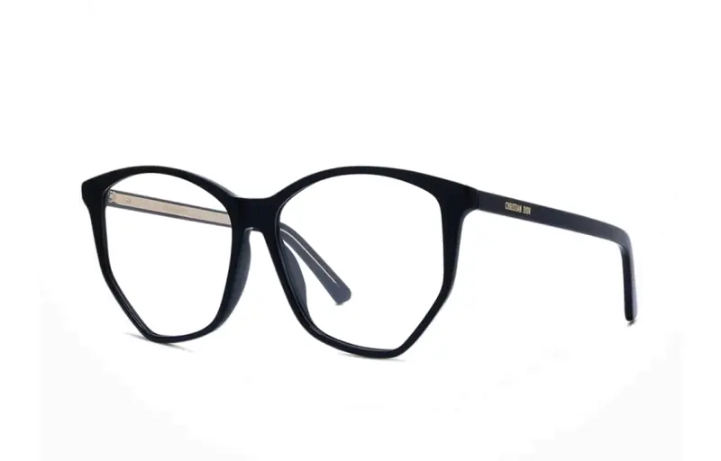 DIOR Acetate Irregular Shape Eyeglass Frames Men's Black
