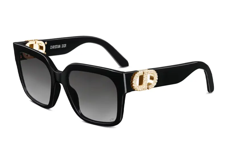 DIOR Acetate Square Sunglasses Women's Black