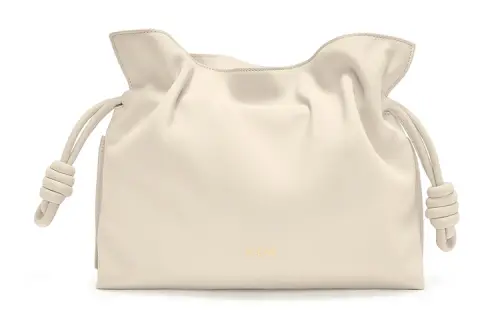 LOEWE Flamenco Nappa Cow Leather One Shoulder Crossbody Clutch Regular Women's Custard