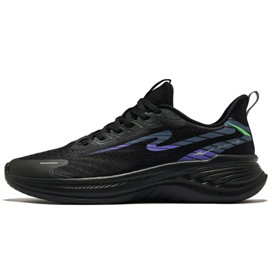 Erke Ride The Wind Cushioning Wear-Resistant Low-Top Running Shoes Men's Jet Black