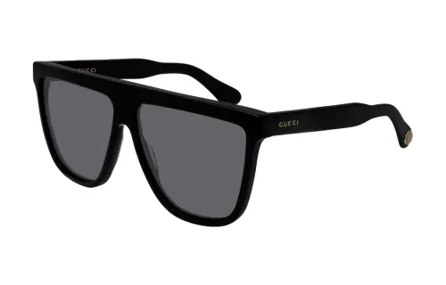 GUCCI Acetate Irregular Shape Sunglasses Men's Black