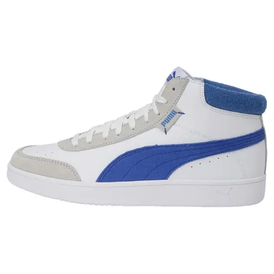 Puma Court Legend Skateboarding Shoes Men Mid-top White/Royal Blue