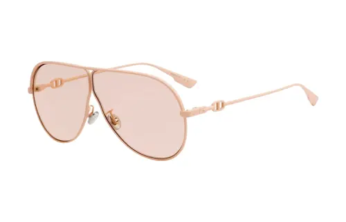 DIOR Metal Irregular Shape Sunglasses Women's Gold