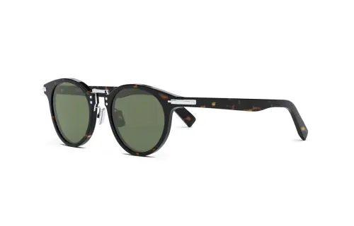 DIOR Acetate Metal Round Sunglasses Unisex Brown