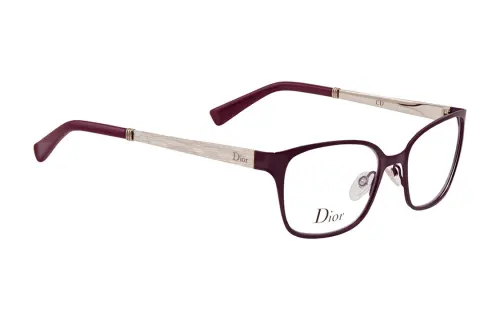 DIOR Metal Rectangular Eyeglass Frames Women's Dark Red