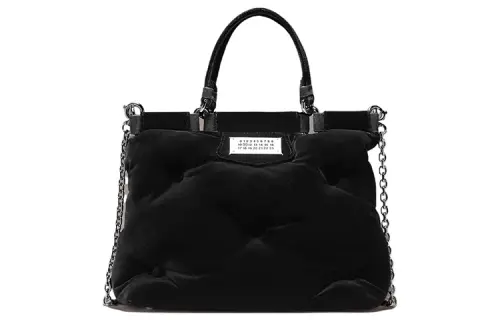 Maison Margiela Velvet Tote Bag, Shopping Bag, Shoulder Bag, Crossbody Bag, Handbag Small Women's Black