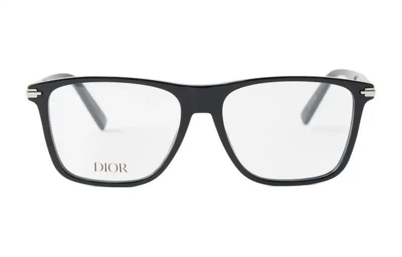 DIOR Metal Acetate Rectangular Eyeglass Frames Men's Black