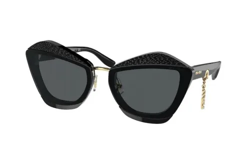 MIU MIU Irregular Shape Sunglasses Women's Black