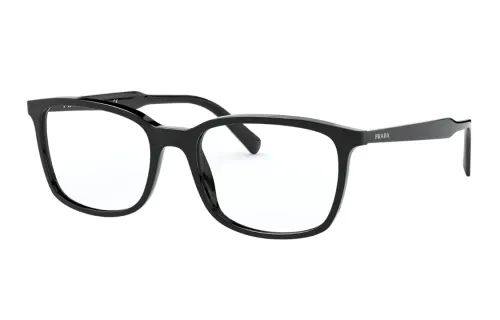 PRADA Acetate Irregular Shape Eyeglass Frames Men's Black