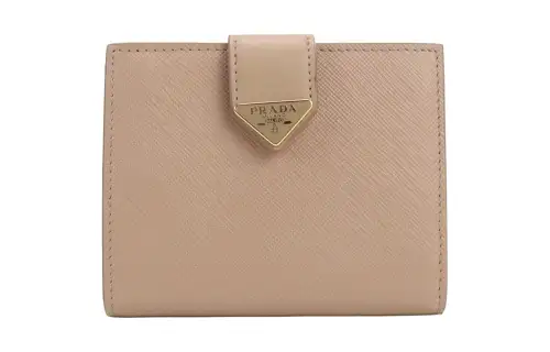 PRADA Saffiano Leather Wallet Women's Light Umber