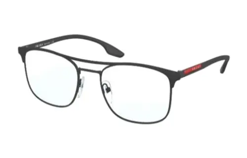 PRADA Metal Aviator Eyeglass Frames Men's Black
