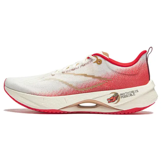 LiNing Super Light 21 Cushioning Anti Slip Wear Resistant Breathability Low Top Running Shoes Women's White Red