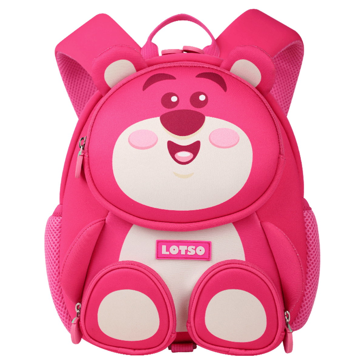 Disney Disney, cartoon rubber green fuchsia red yellow azure backpack with zipper