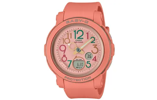 CASIO 100M Waterproof Quartz Movement Resin Strap Watch Women's Watch Pink Watch Dial