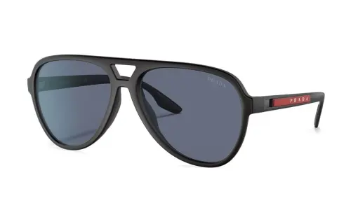 PRADA Nylon Irregular Shape Sunglasses Men's Black