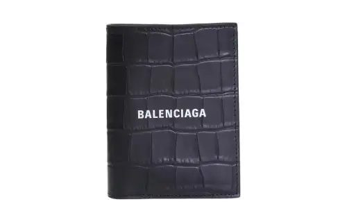 Balenciaga Leather Wallet Men's Black