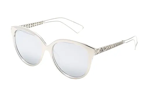 DIOR Irregular Shape Sunglasses Women's White