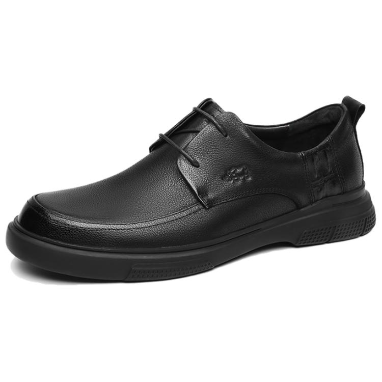 VOLO Rhino Leather Shoes Round Toe Lace-up Sleeve Feet Hollow Breathable Summer Comfortable Versatile Lightweight Wear-Resistant Casual Shoes Men's Black