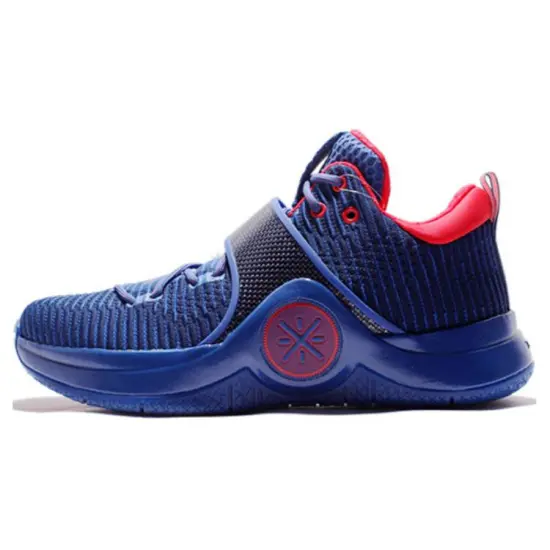 LINING WOW 6 Basketball Shoes Men Low-Top Blue Black/Red