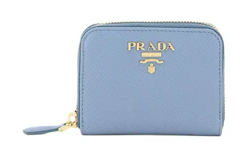 PRADA Leather Wallet Women's Interstellar Blue