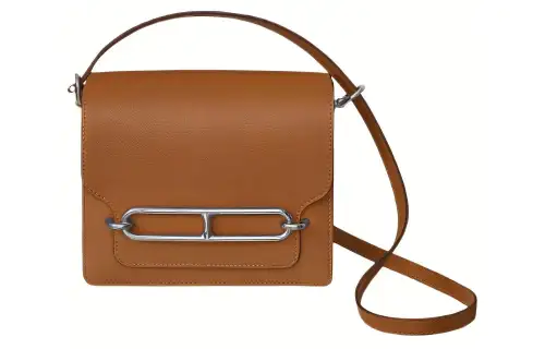 HERMES Roulis Evercolor Calfskin Crossbody Bags Mini Women's Gold Brown